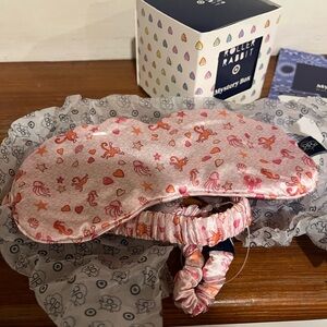 Roller Rabbit x Target Mystery Box pink/orange eye mask and scrunchie, NIB